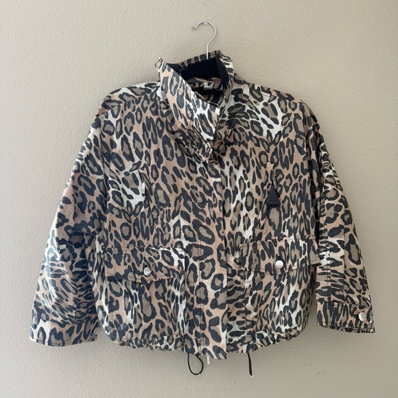 MONCLER Ivoire Giubbotto Plomb Leopard Jacket - Picture 3 of 14
